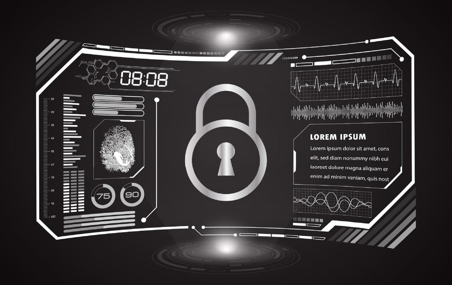 Modern HUD Technology Screen Background vector