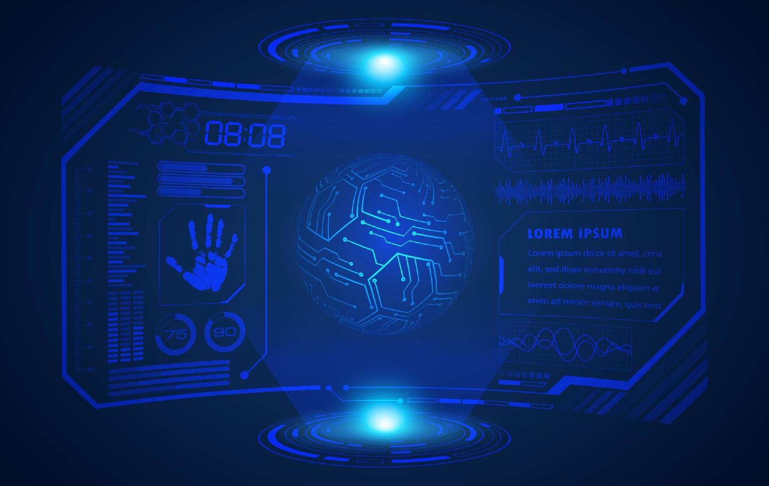 Modern HUD Technology Screen Background vector