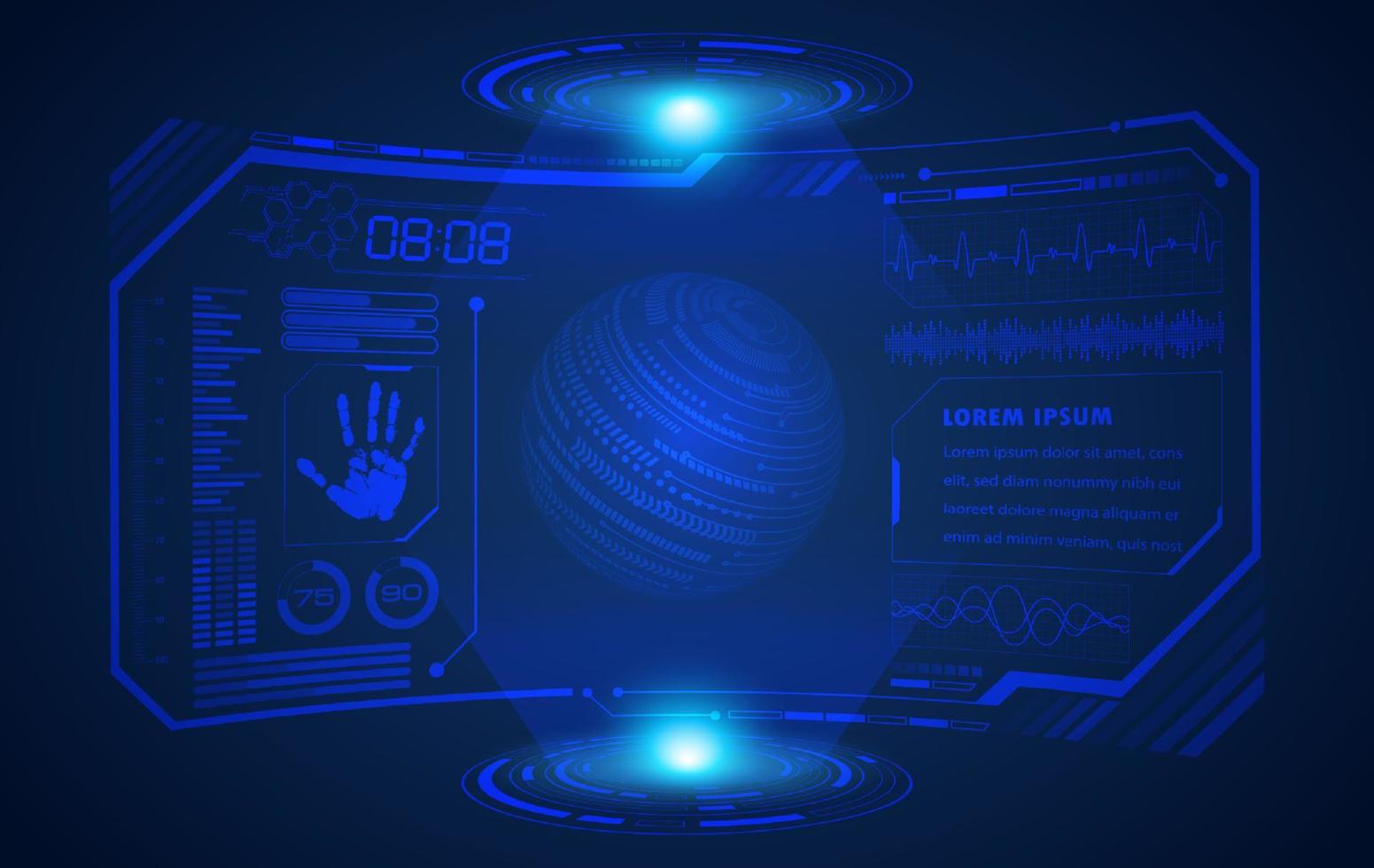 Modern HUD Technology Screen Background vector