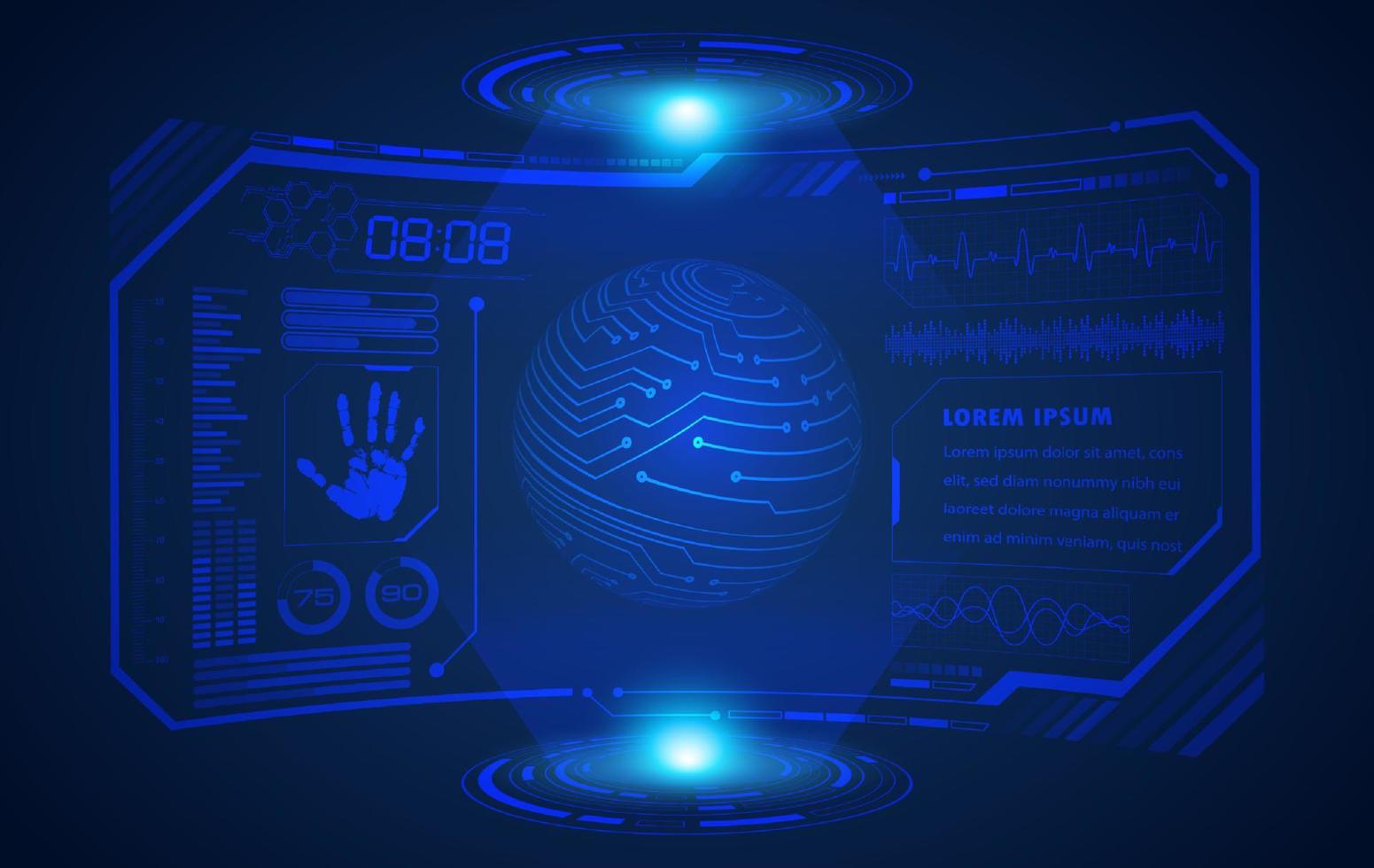 Modern HUD Technology Screen Background vector