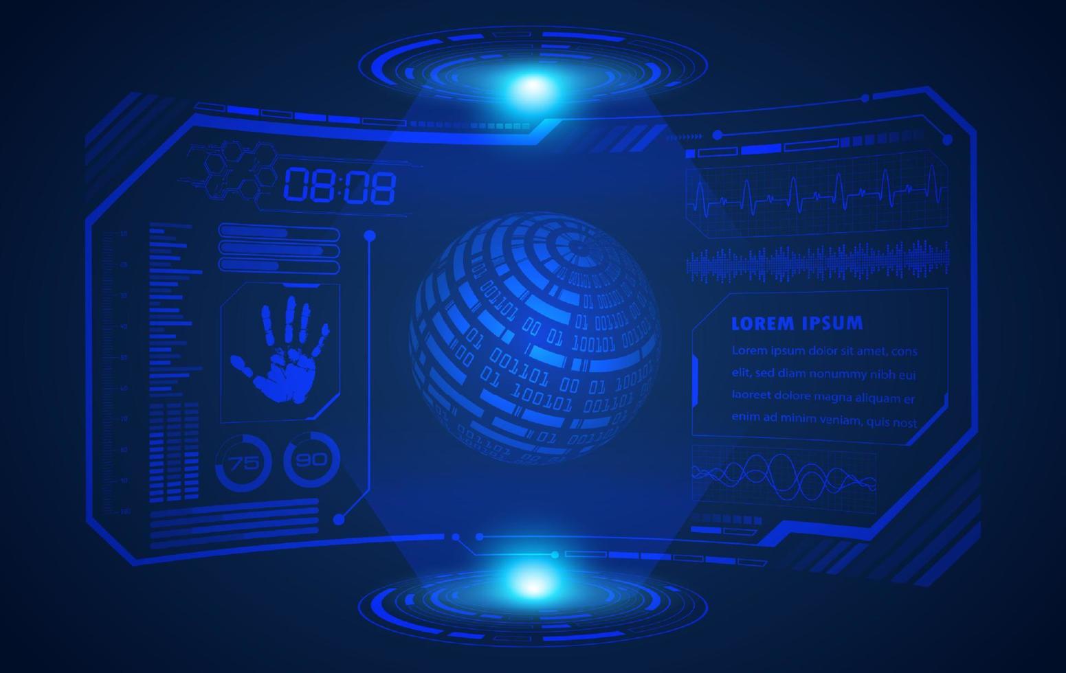 Modern HUD Technology Screen Background vector