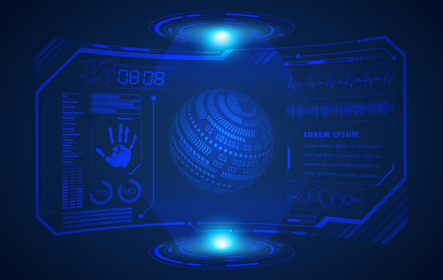 Modern HUD Technology Screen Background vector