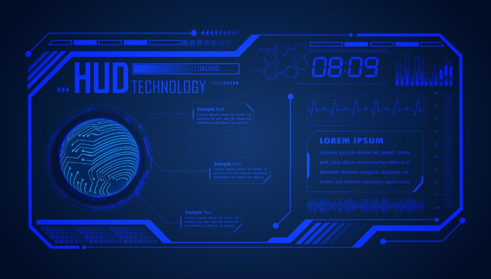 Modern HUD Technology Screen Background vector