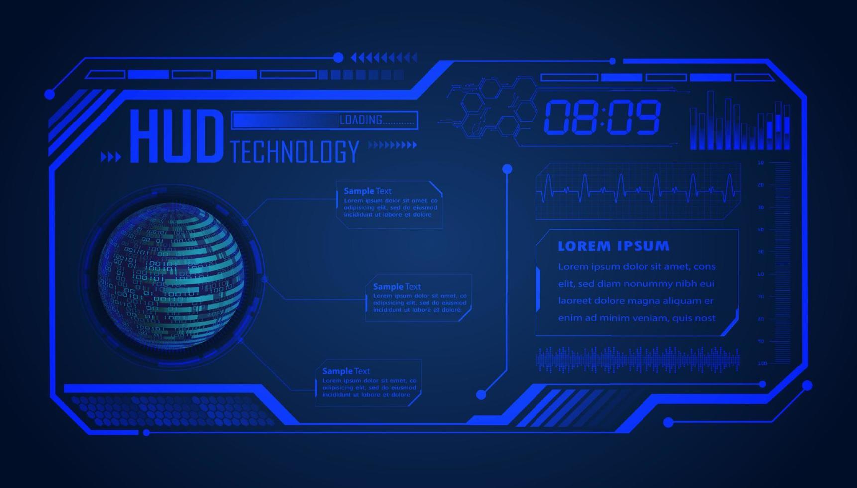 Modern HUD Technology Screen Background vector