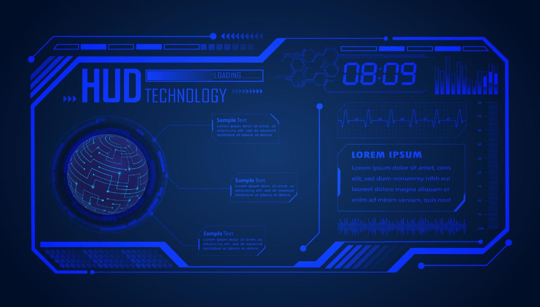Modern HUD Technology Screen Background vector