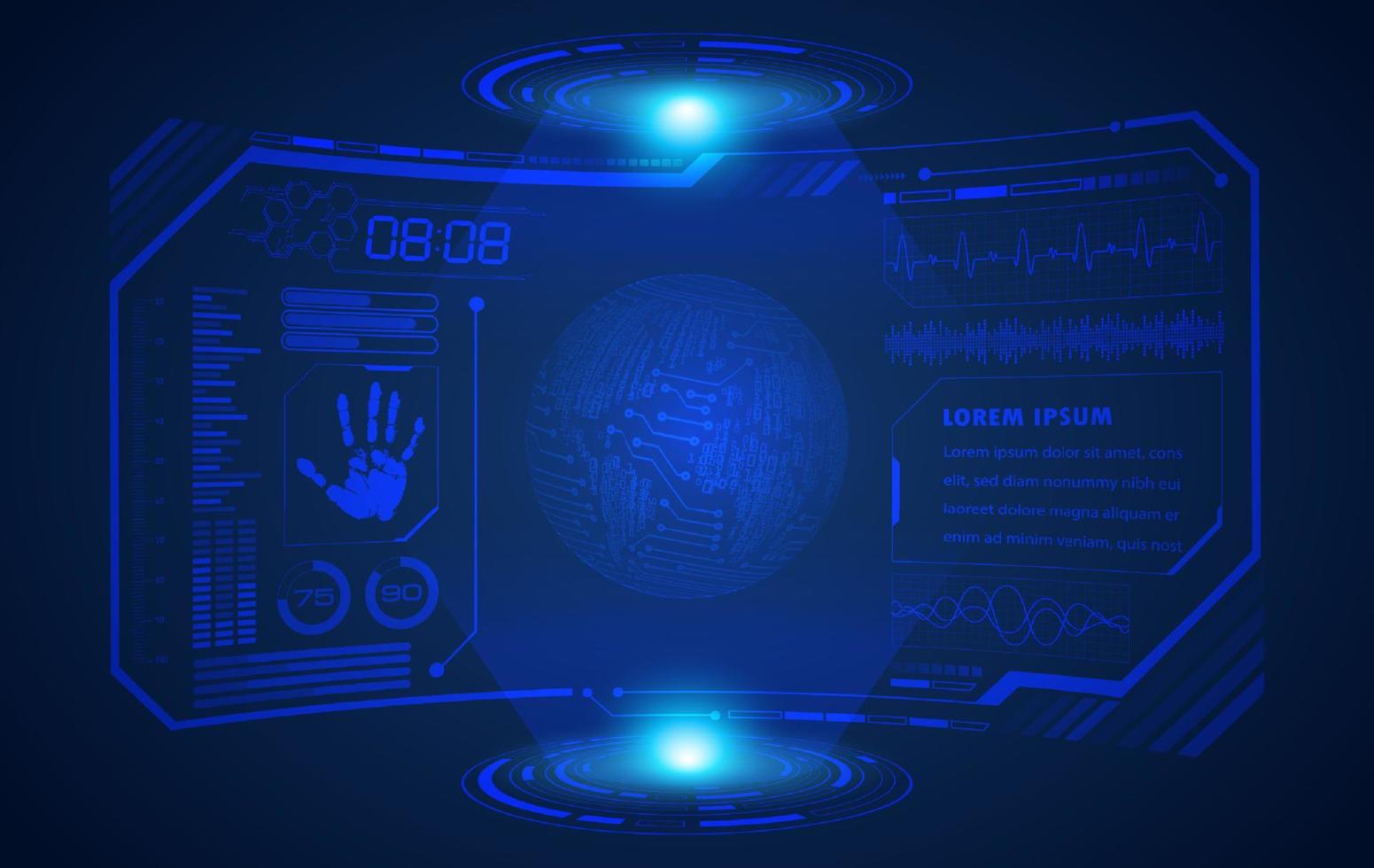 Modern HUD Technology Screen Background vector