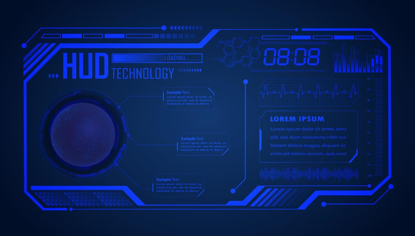 Modern HUD Technology Screen Background vector