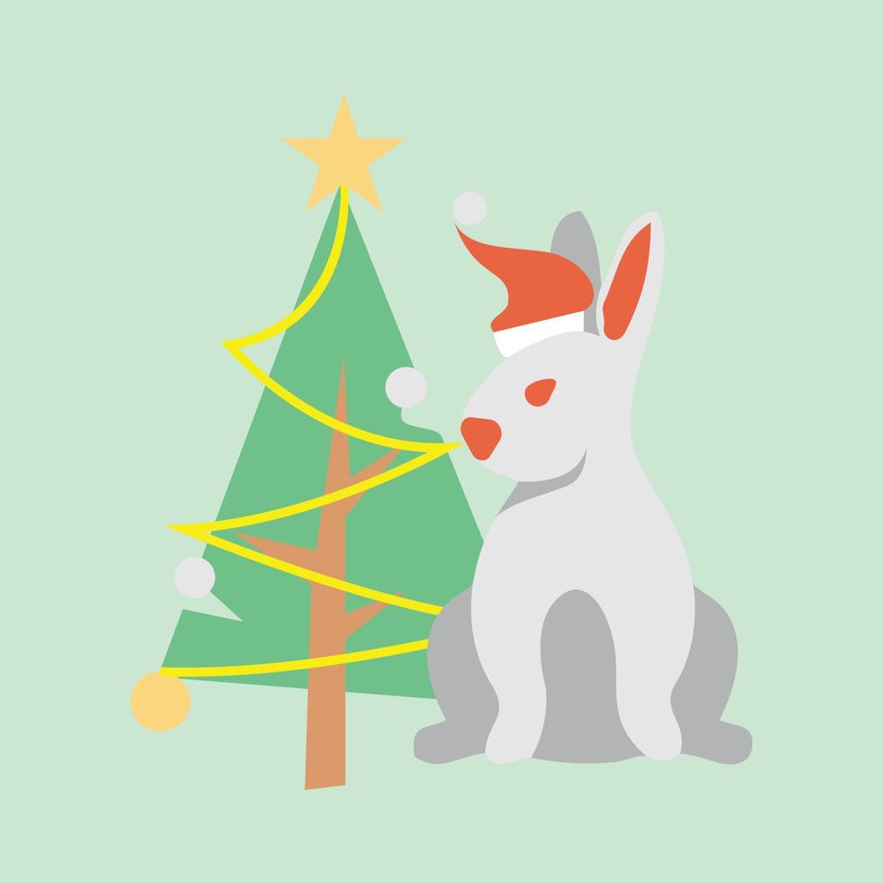 lindo conejo de navidad vector