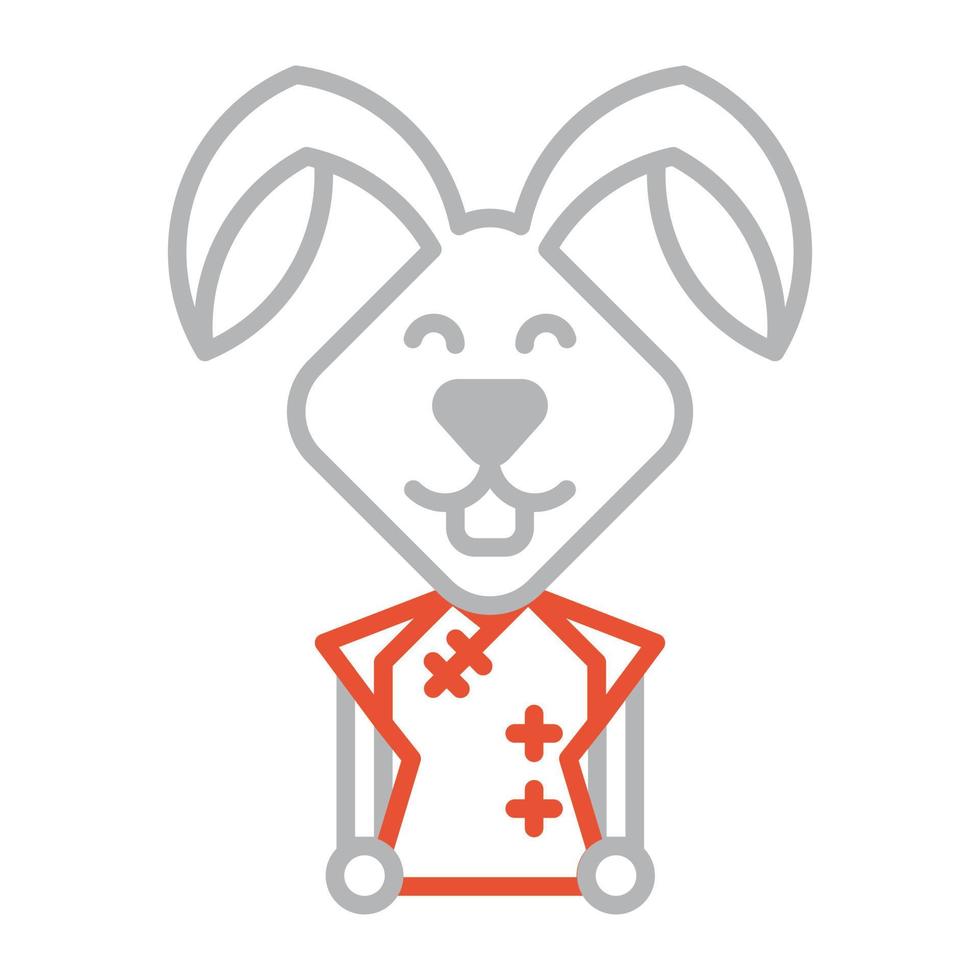 icon girl rabbit symbol new year vector