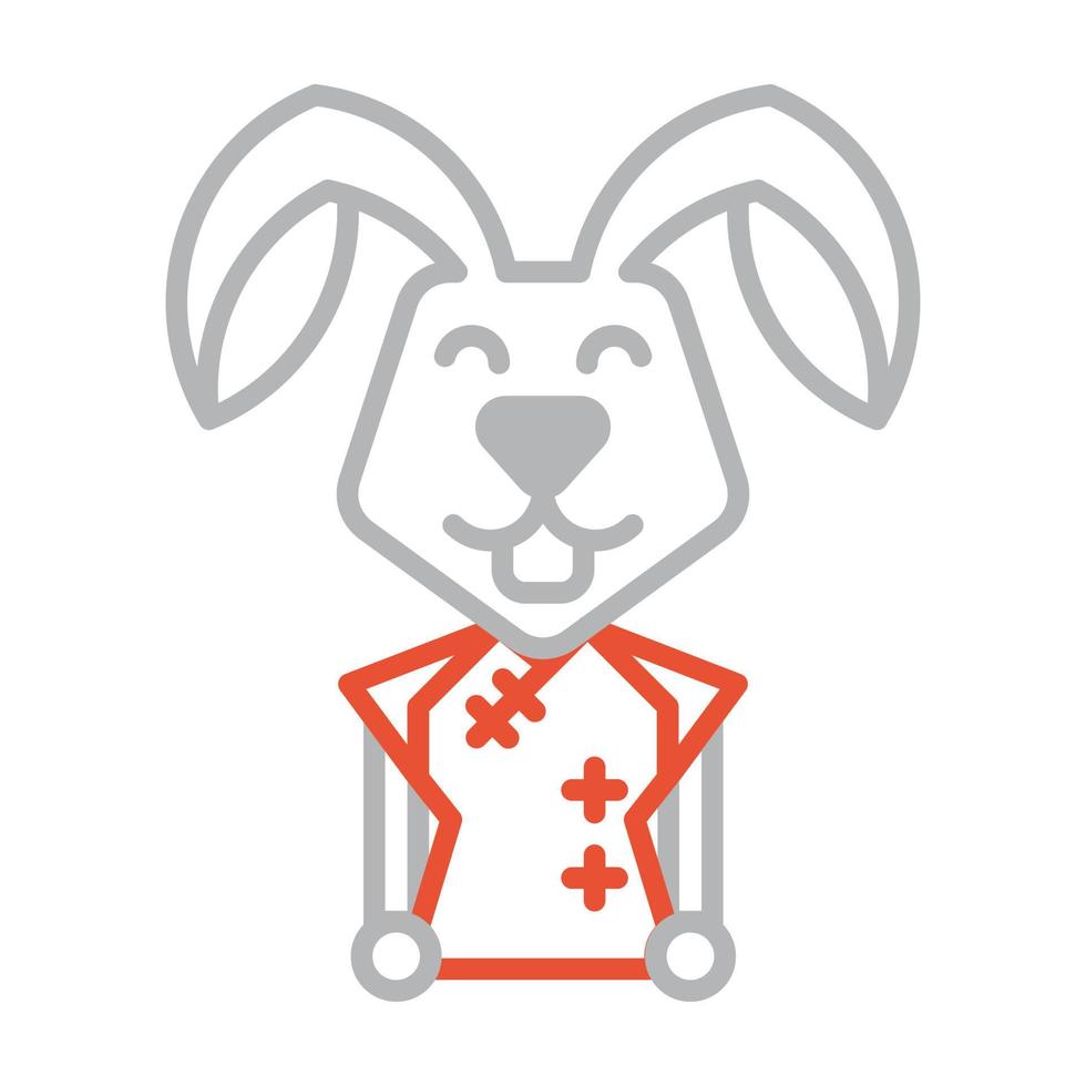 icon girl rabbit symbol new year vector