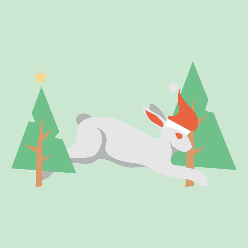 christmas cute rabbit vector