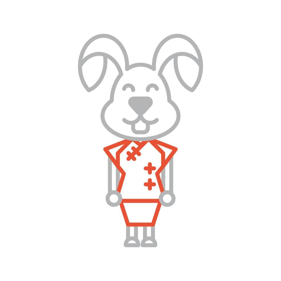 icon girl rabbit symbol new year vector