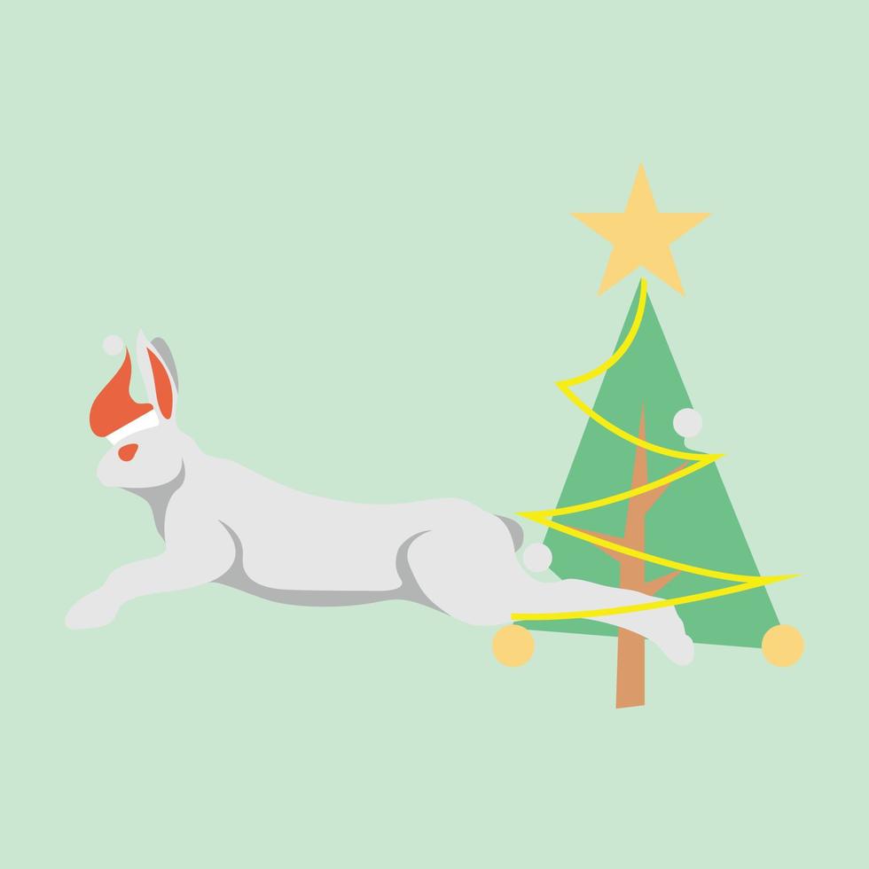 lindo conejo de navidad vector