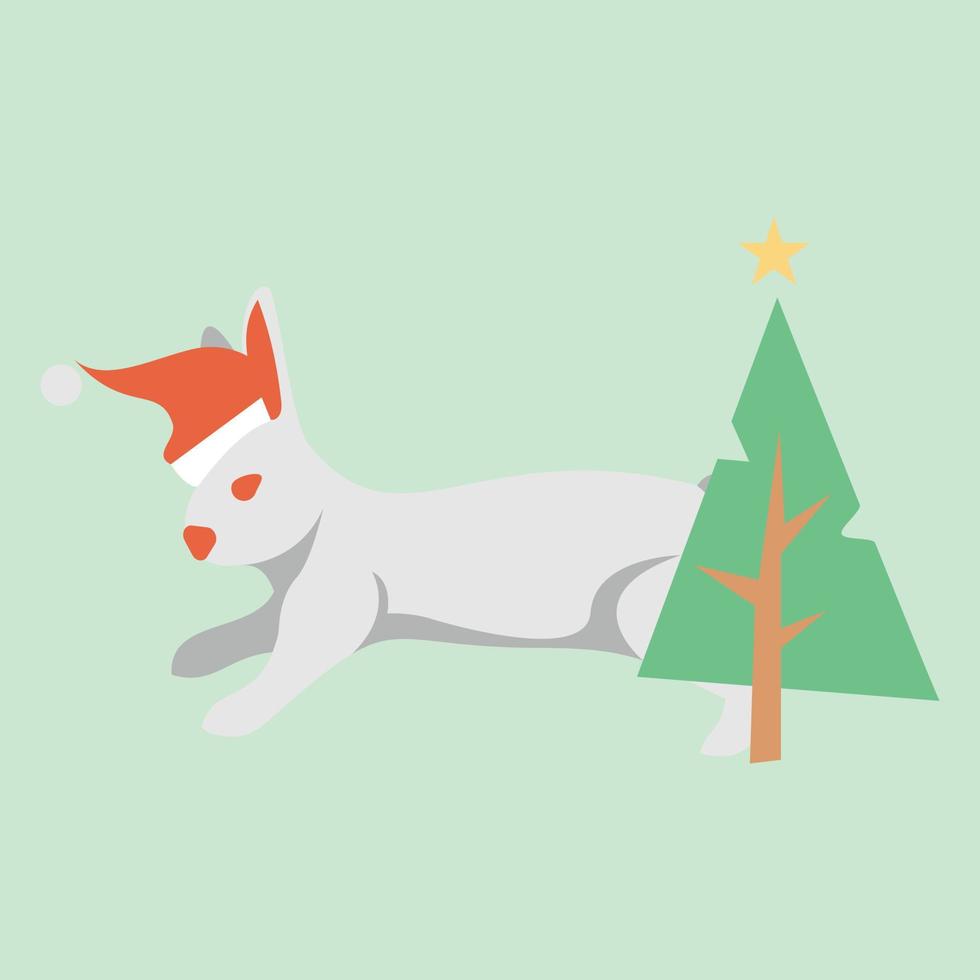 christmas cute rabbit vector