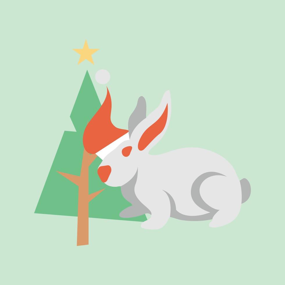 lindo conejo de navidad vector