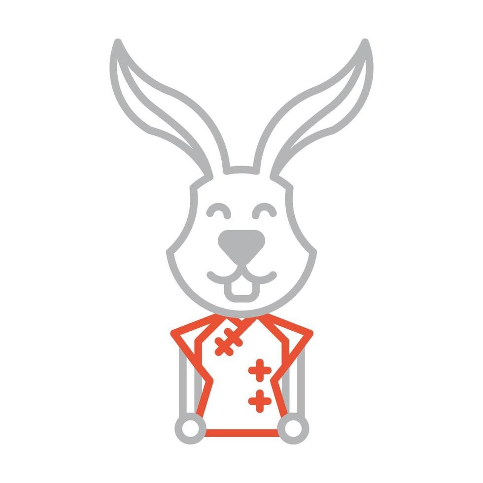 icon girl rabbit symbol new year vector