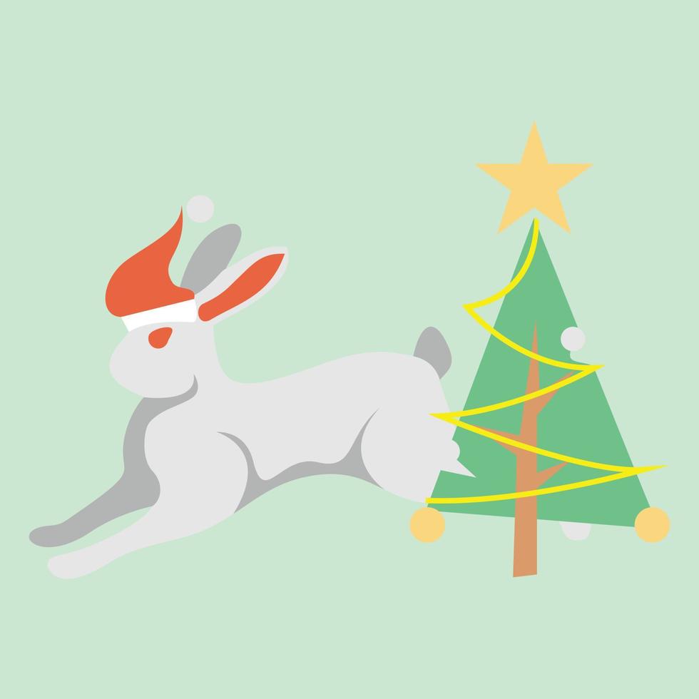 christmas cute rabbit vector