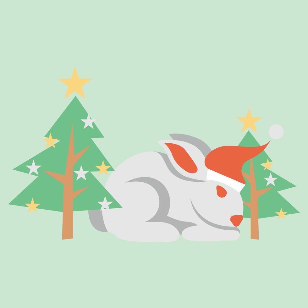 christmas cute rabbit vector