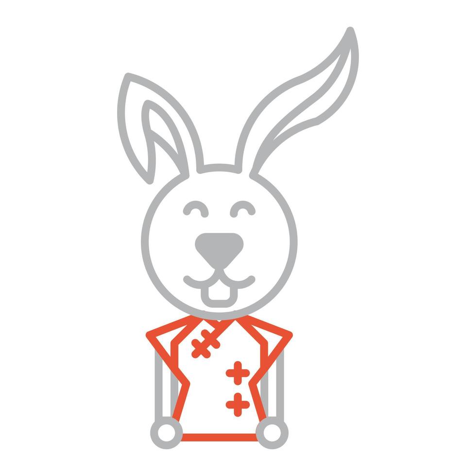 icon girl rabbit symbol new year vector