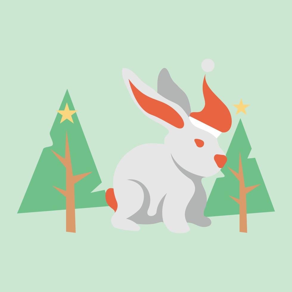 lindo conejo de navidad vector