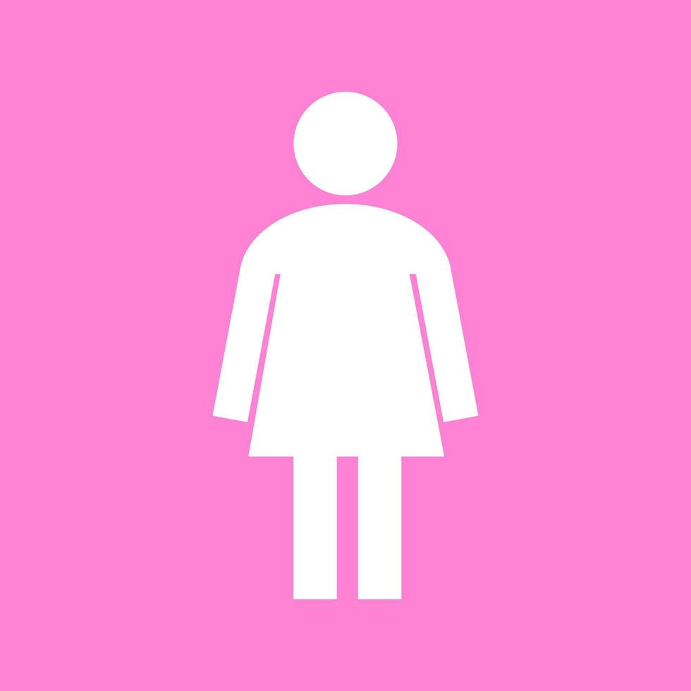 White Woman or female symbol on pink background. vector