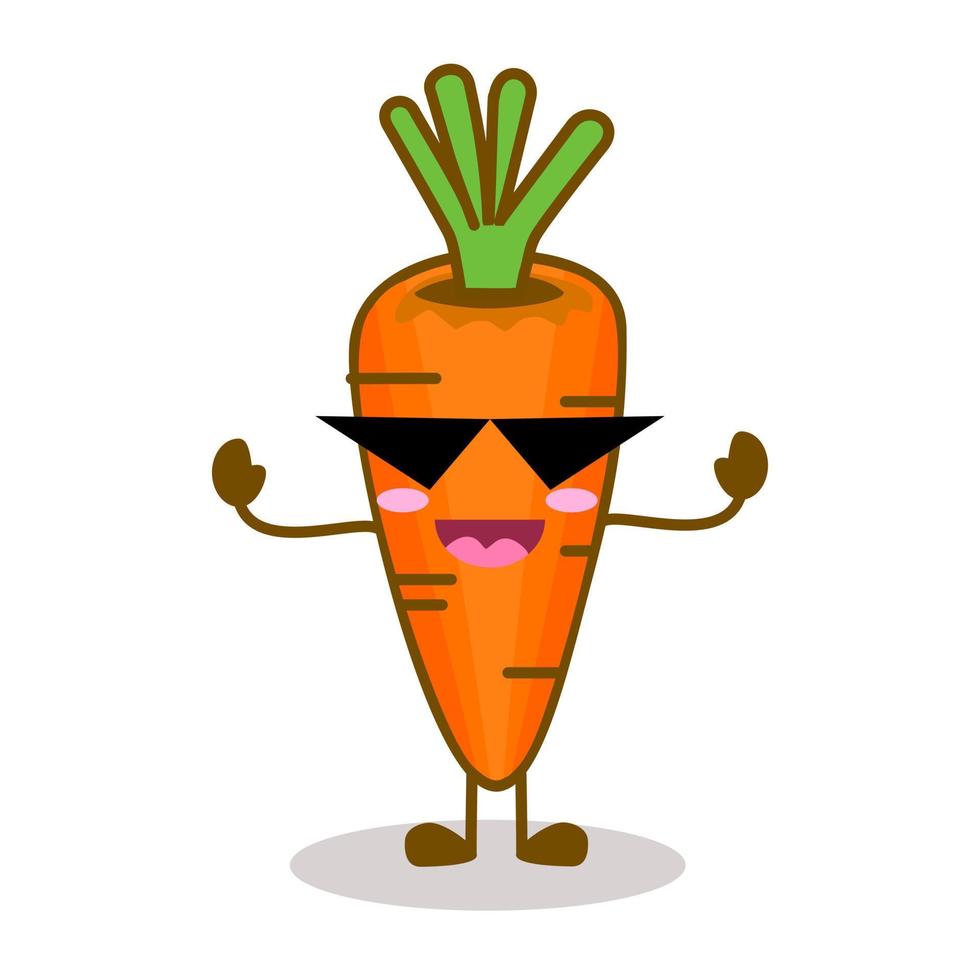 Carrot character isolated on white background. vector