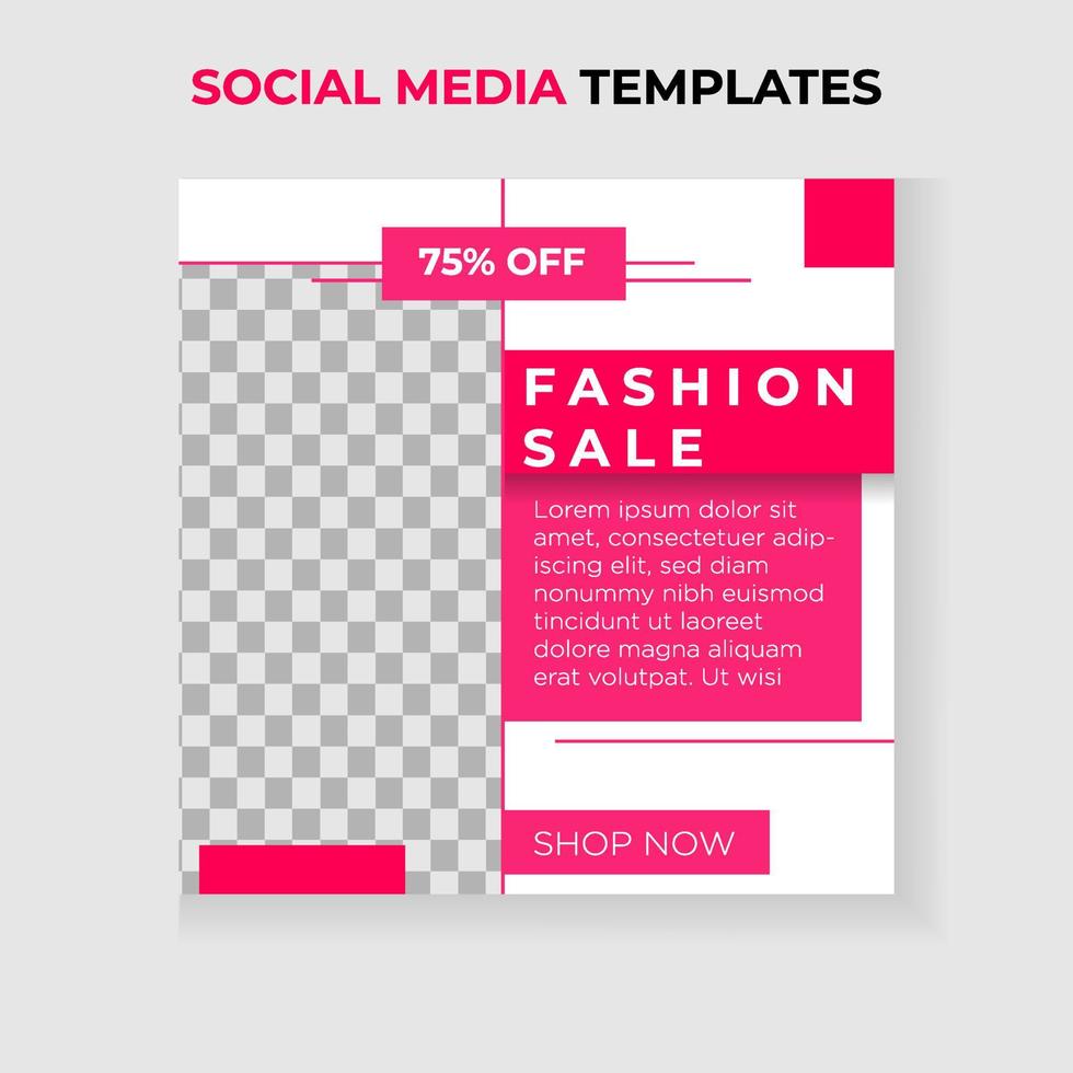 Fashion sale for social media feed template. Suitable for web brand promotion and sales promotion. vector