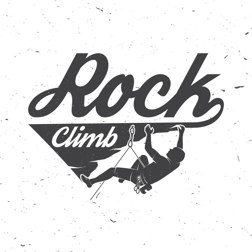 Vintage typography design with climber on the mountains. vector