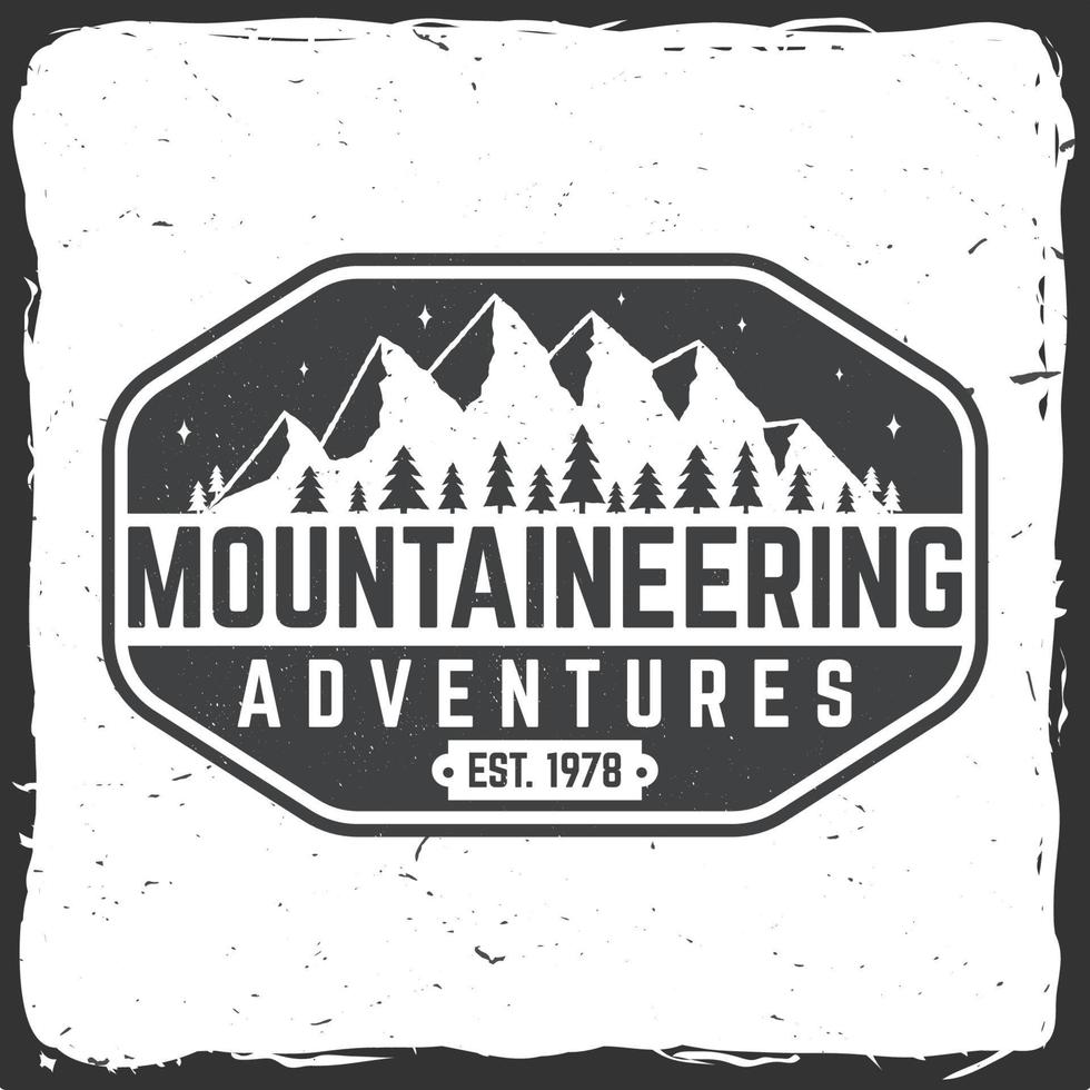 Vintage typography design with mountain silhouette. vector