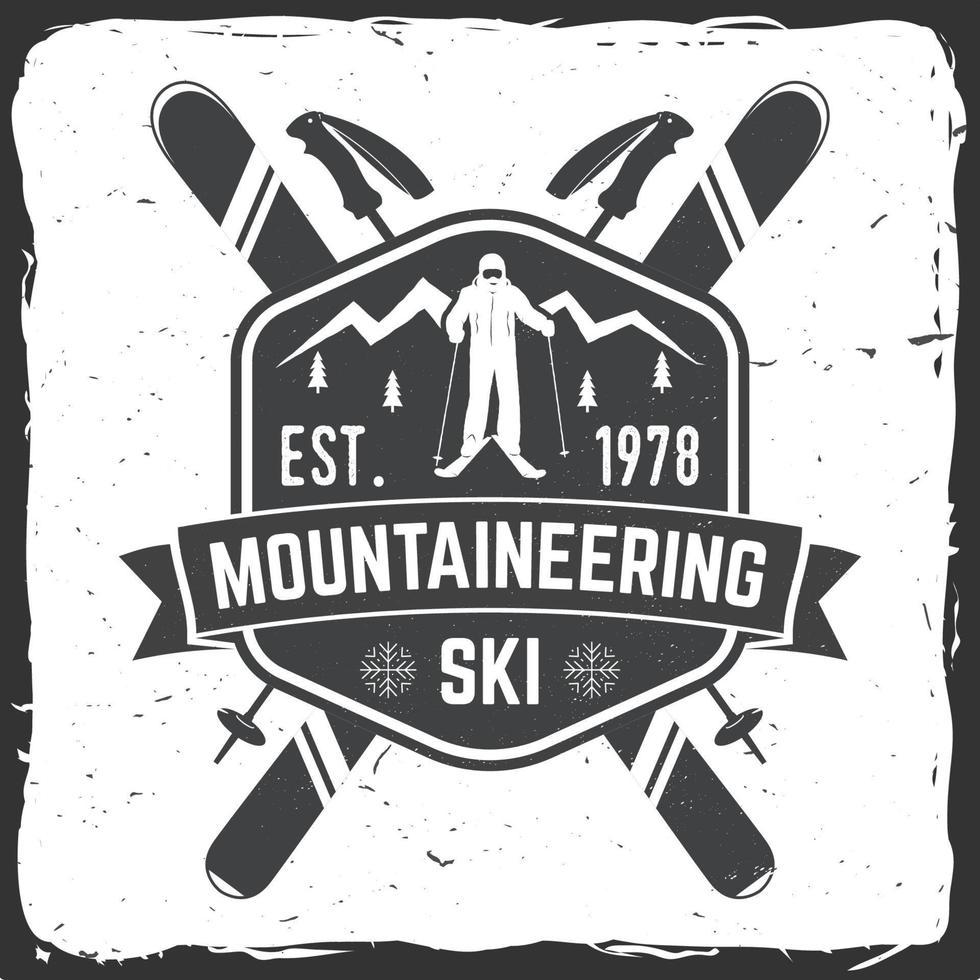 Ski club concept with skier. vector