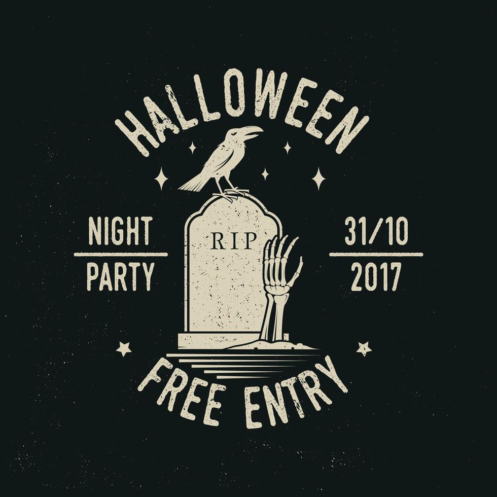 Halloween night party concept. Vector illustration.