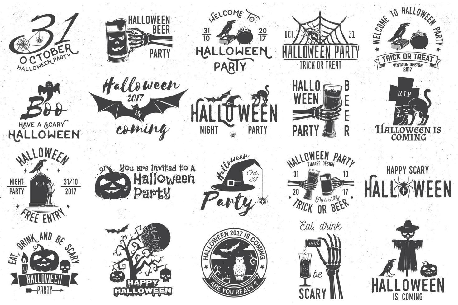 Set of Halloween celebration collection. vector