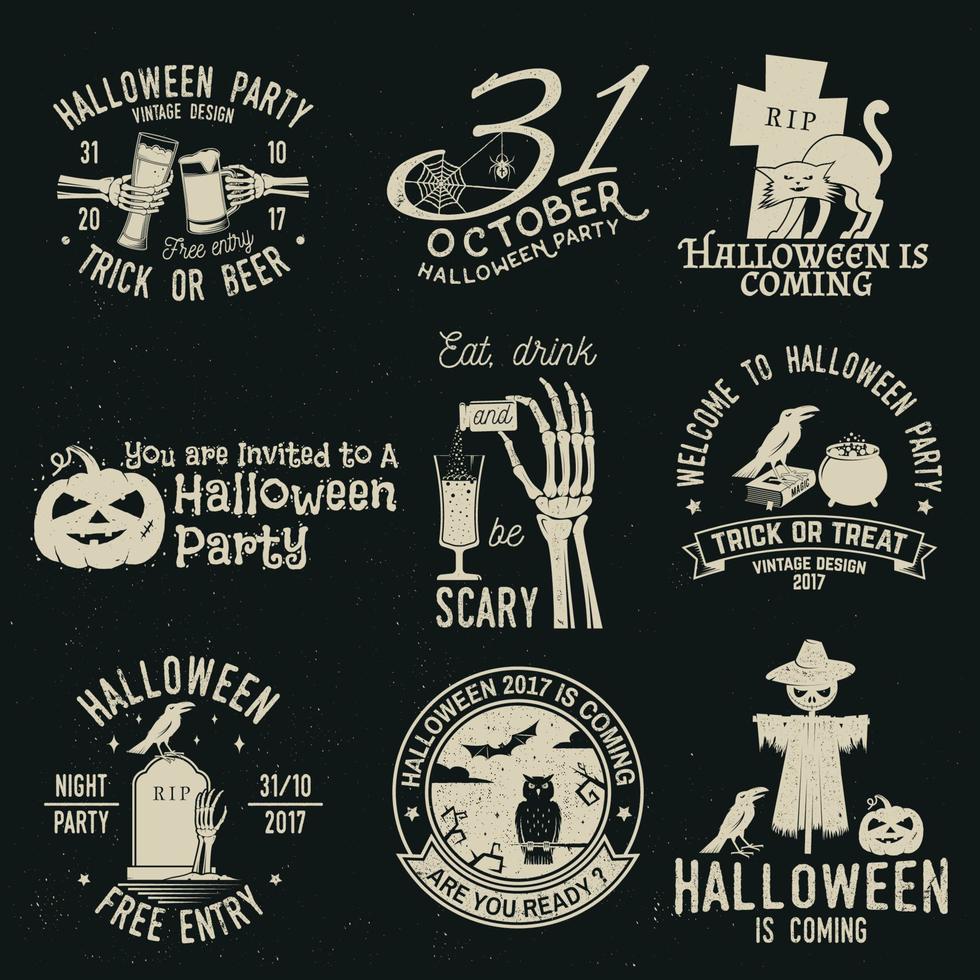 Set of Halloween celebration collection. vector