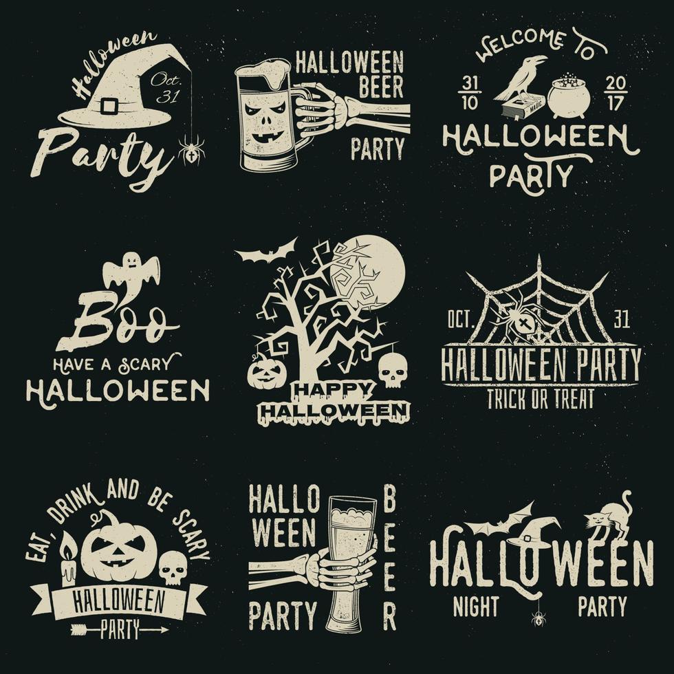 Set of Halloween celebration collection. vector