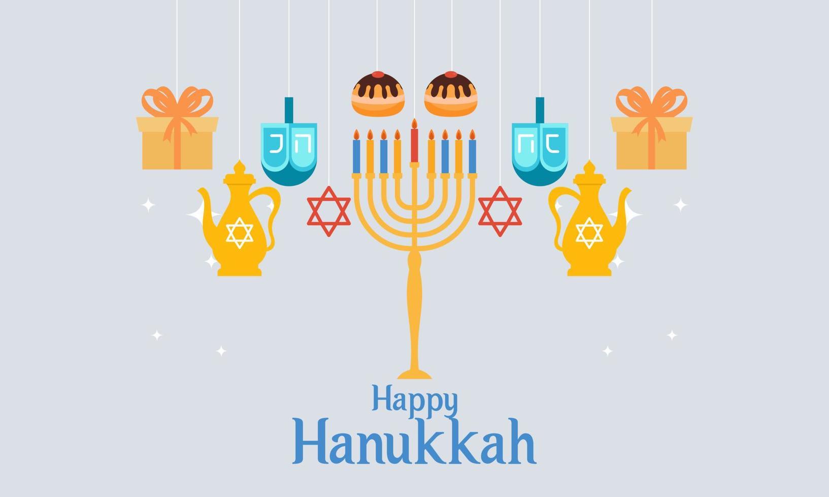 Hanukkah menorah. Happy jewish holiday hanukkah concept vector