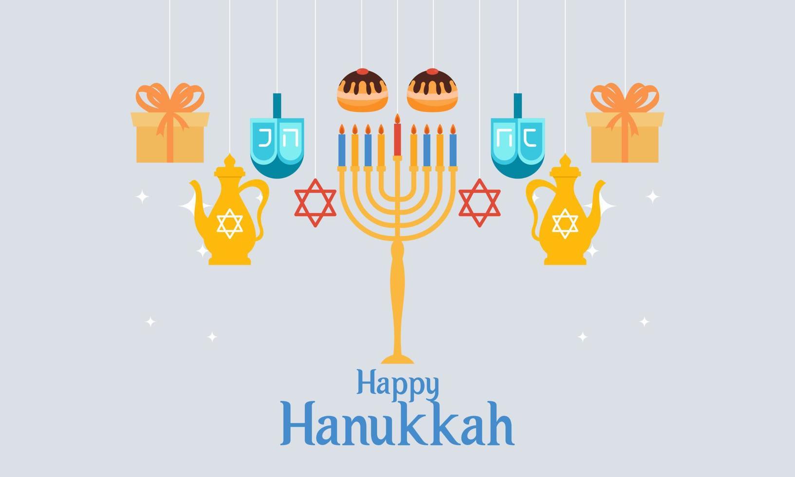 menorá de hanukkah. feliz concepto de vacaciones judías de hanukkah vector