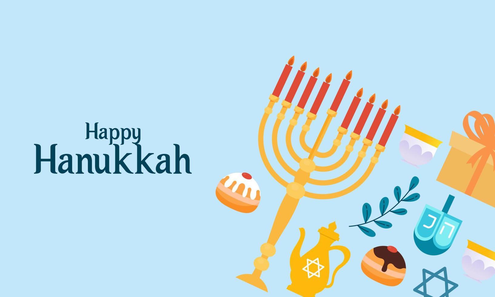 Hanukkah menorah. Happy jewish holiday hanukkah concept vector