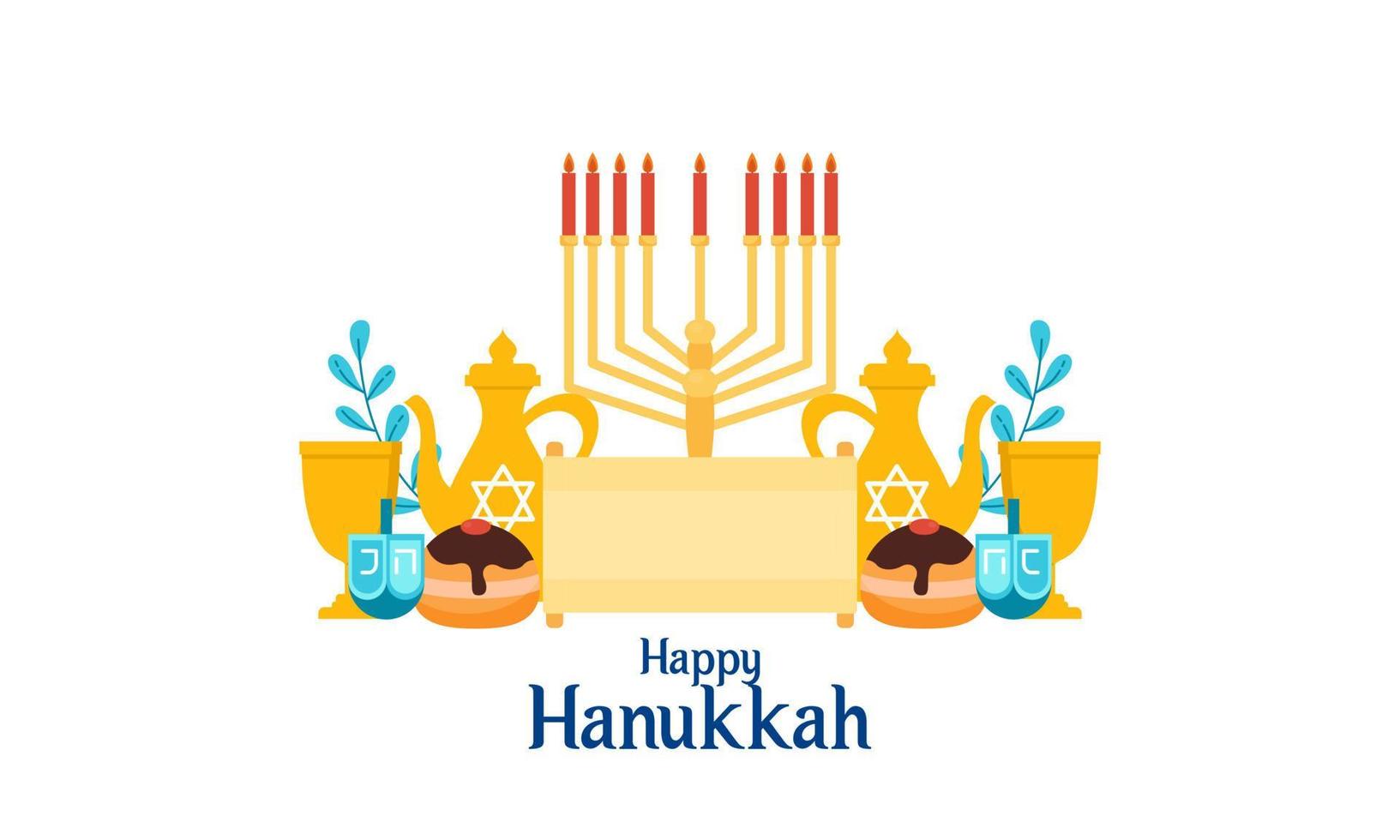 Hanukkah menorah. Happy jewish holiday hanukkah concept vector