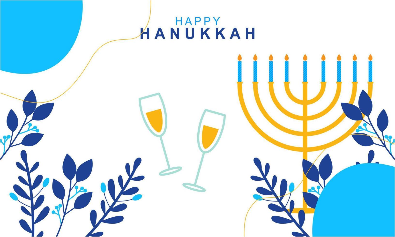 Hanukkah menorah. Happy jewish holiday hanukkah concept vector