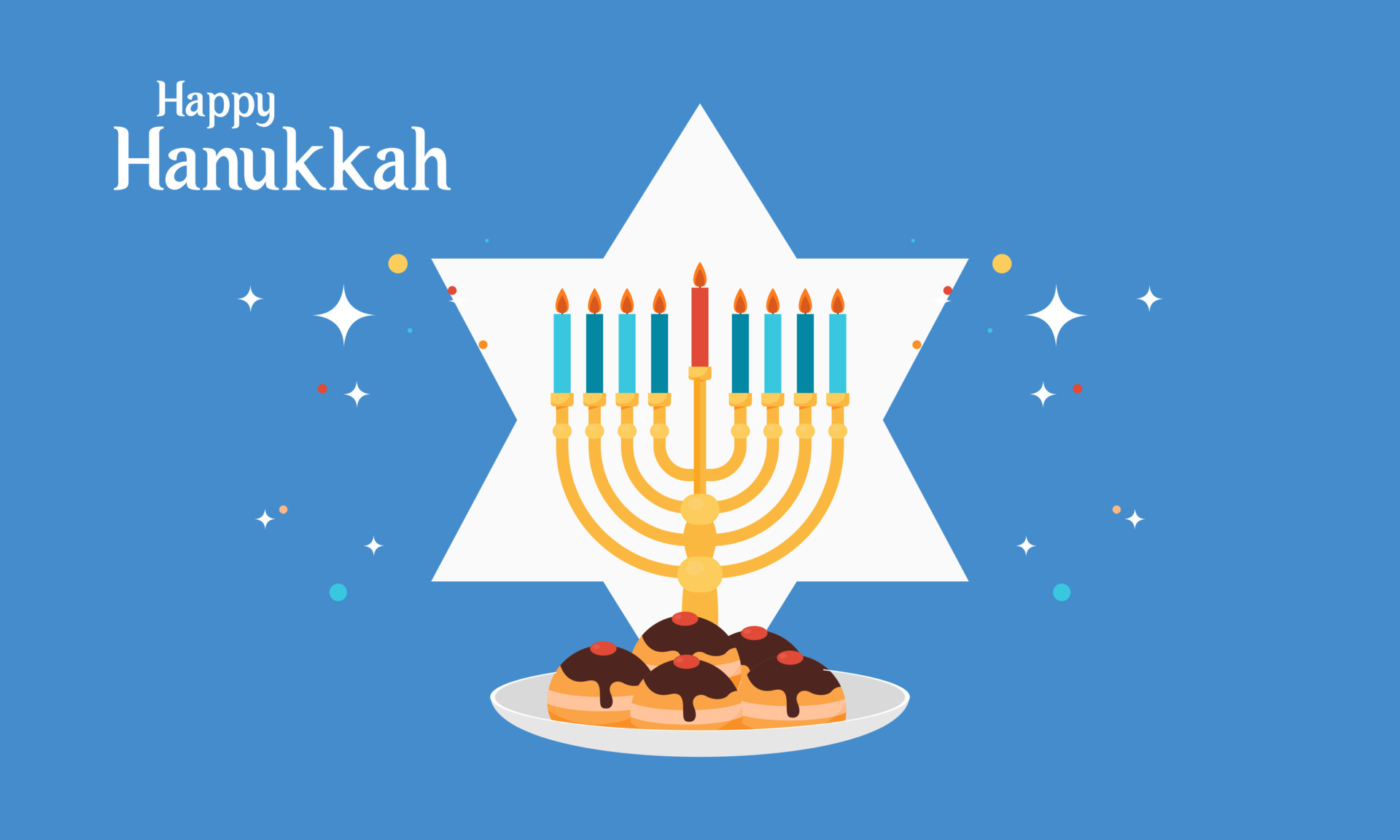 Hanukkah menorah. Happy jewish holiday hanukkah concept 15421812 Vector