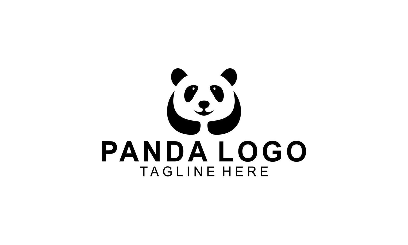 Panda bear silhouette logo design vector template