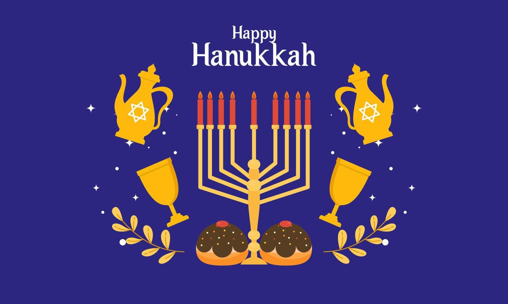 menorá de hanukkah. feliz concepto de vacaciones judías de hanukkah vector