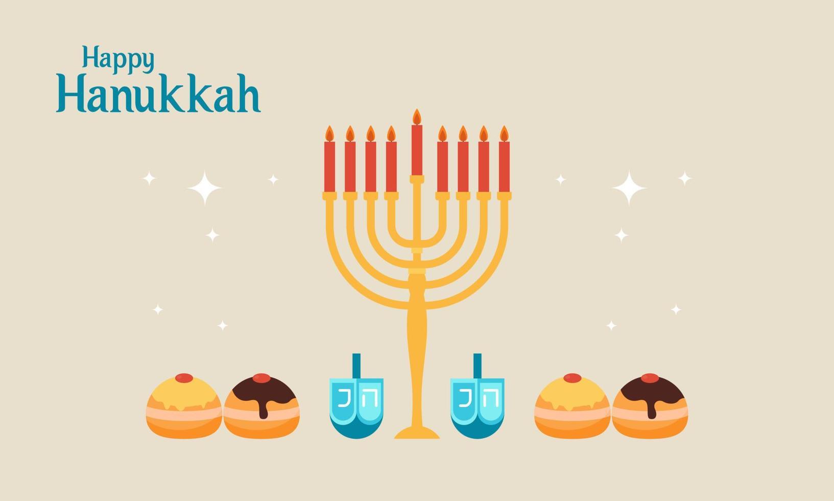 Hanukkah menorah. Happy jewish holiday hanukkah concept vector