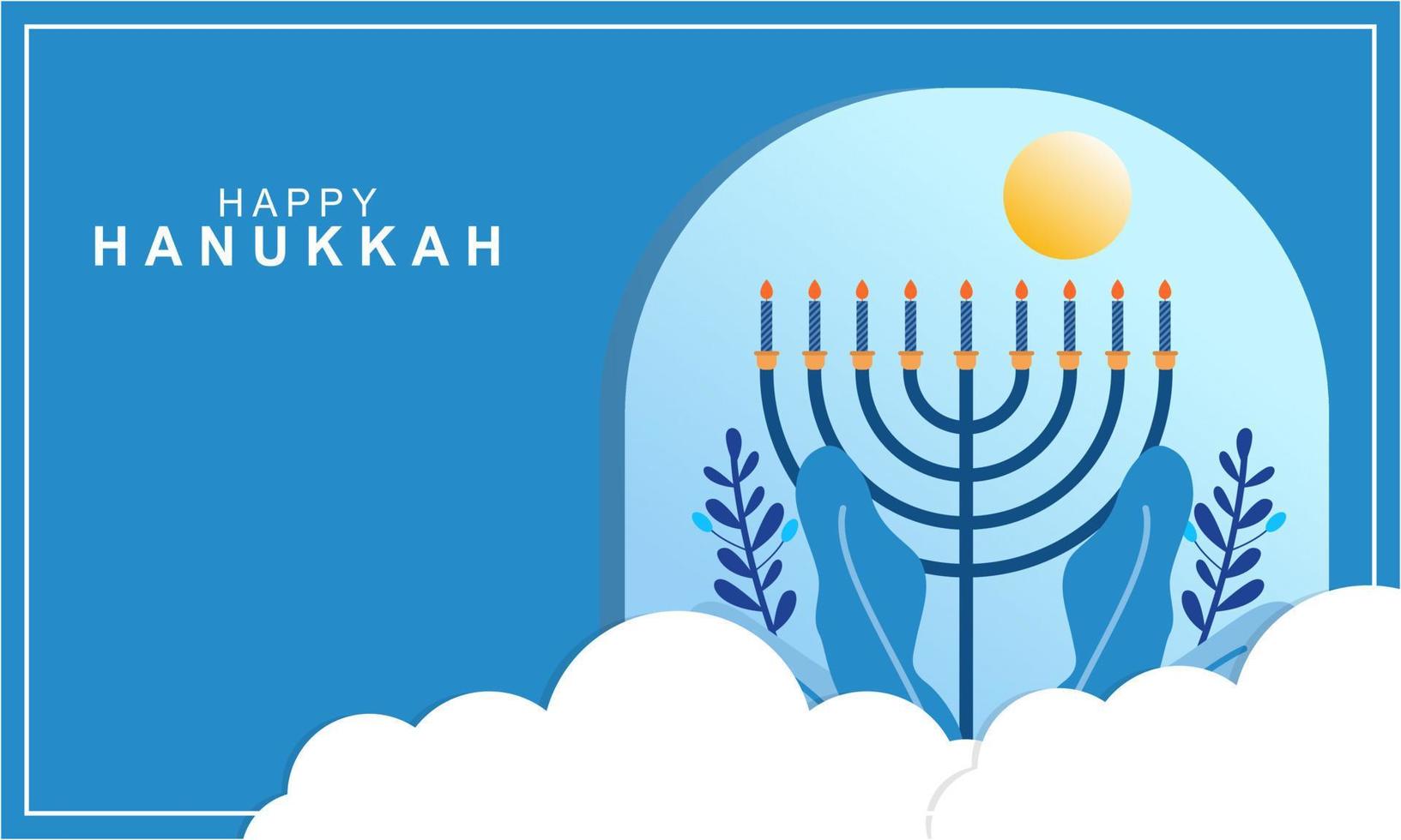 Hanukkah menorah. Happy jewish holiday hanukkah concept vector