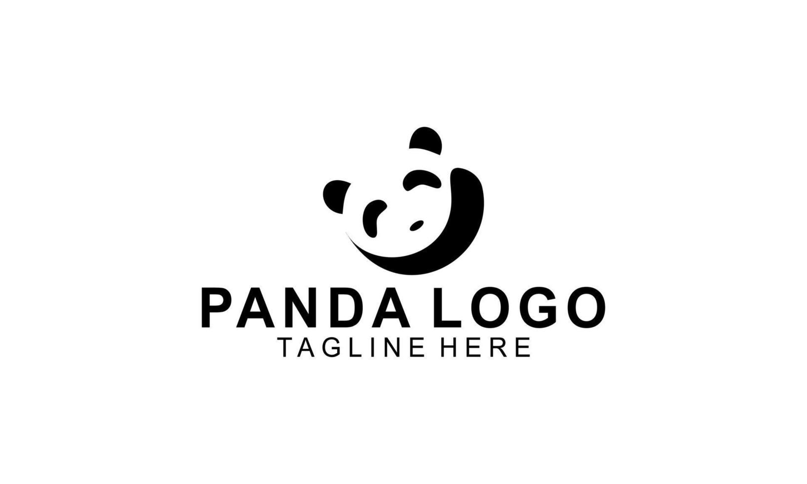 Panda bear silhouette logo design vector template