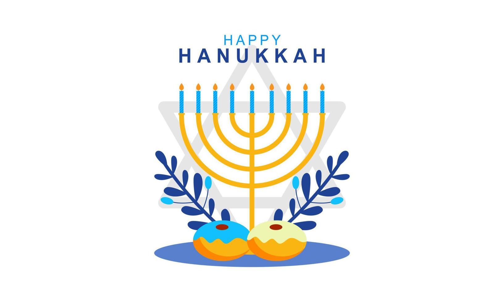 menorá de hanukkah. feliz concepto de vacaciones judías de hanukkah vector