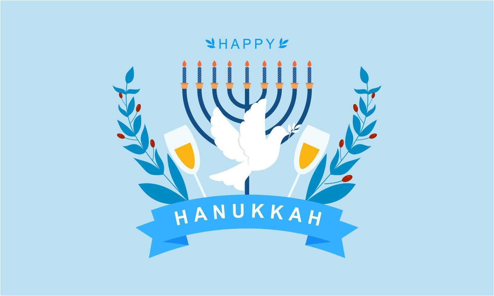 Hanukkah menorah. Happy jewish holiday hanukkah concept vector