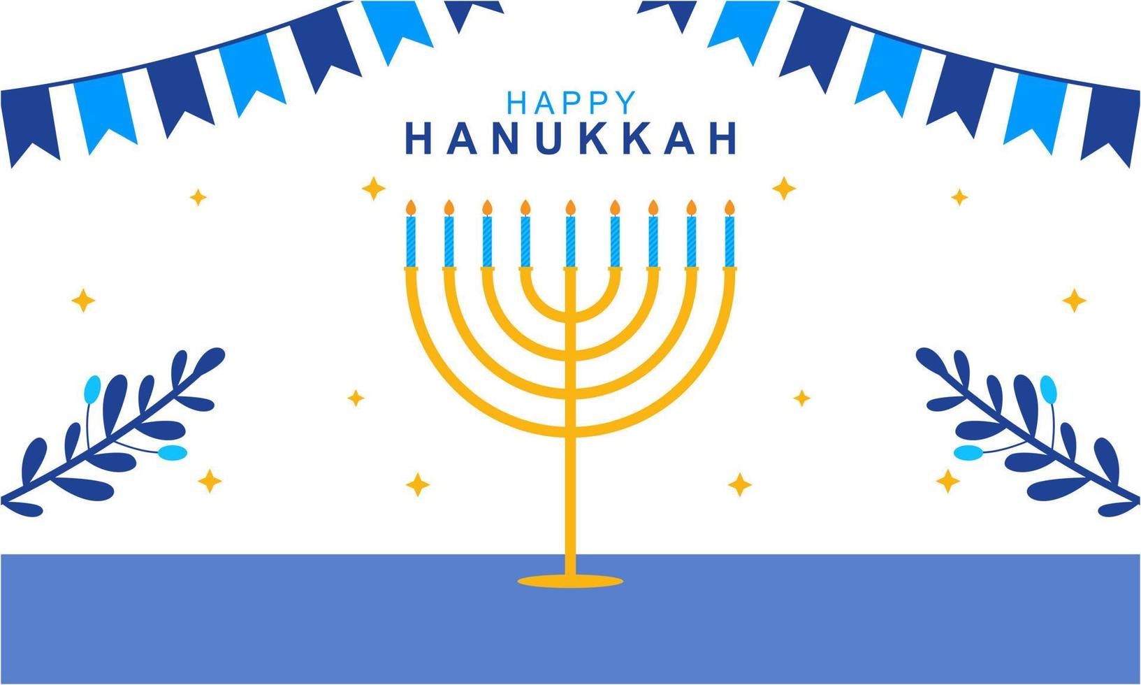 Hanukkah menorah. Happy jewish holiday hanukkah concept vector