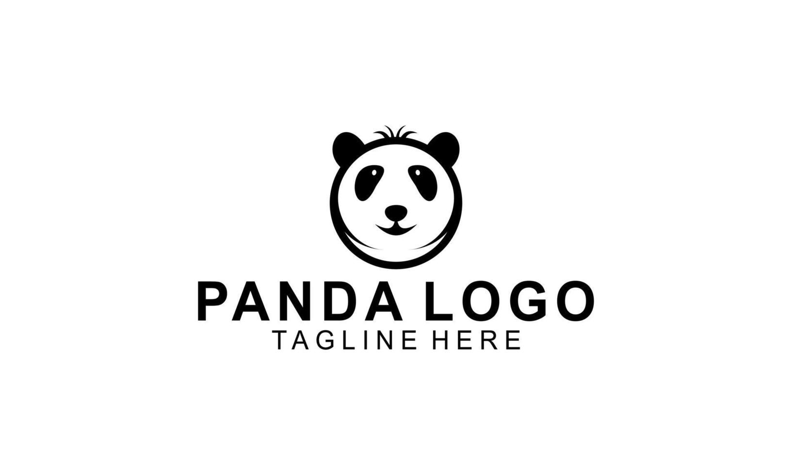 Panda bear silhouette logo design vector template