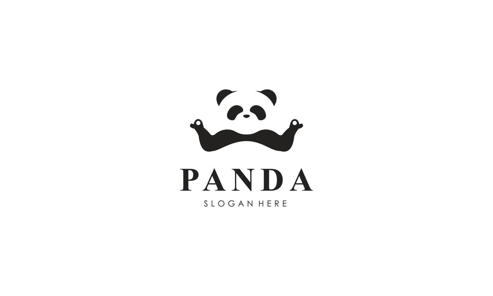 Panda bear silhouette logo design vector template